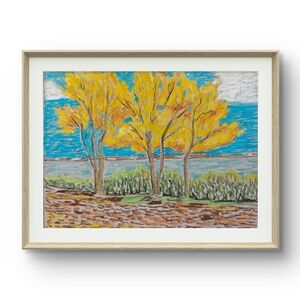 Vibrant Yellow Tree Original Landscape Art